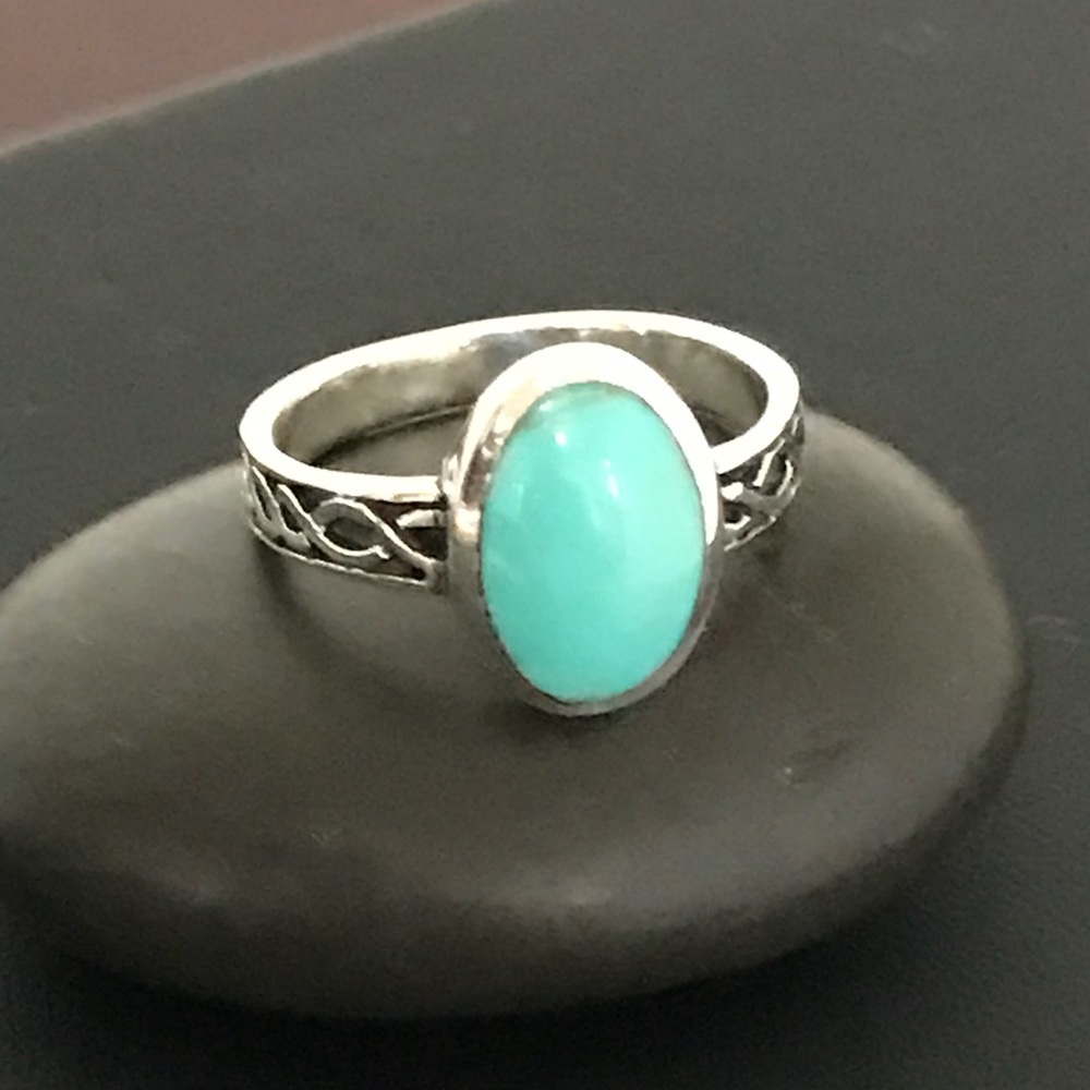 Sterling Silver Turquoise Celtic Ring